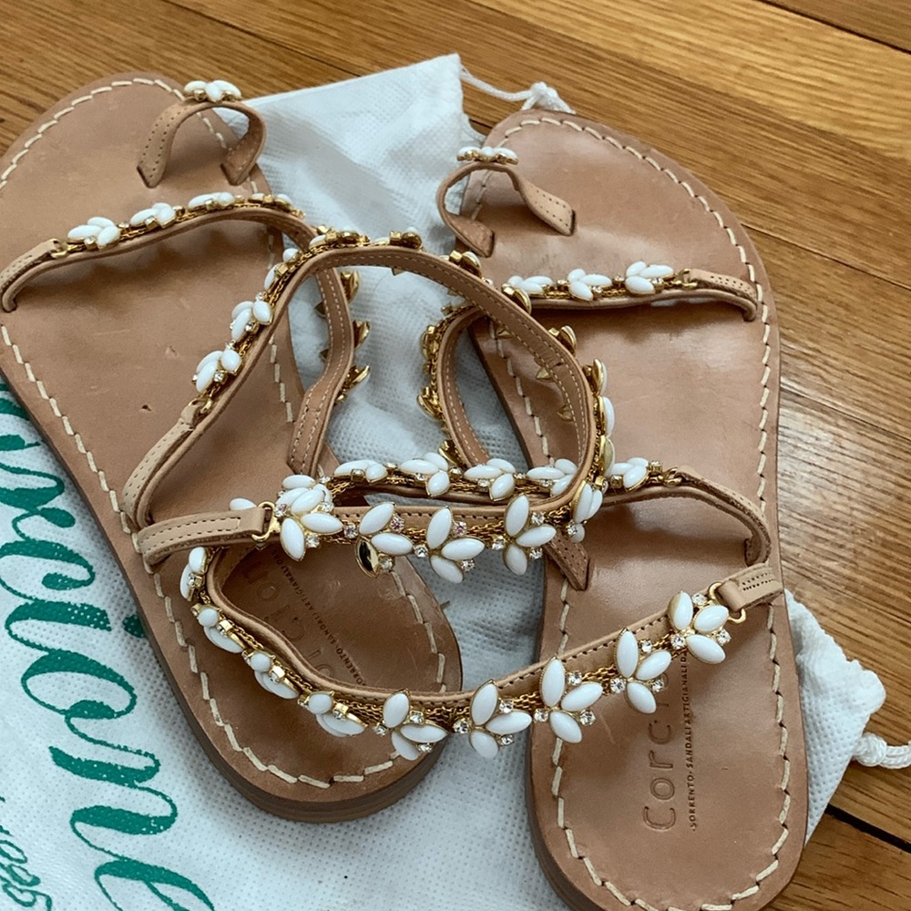 Corcione Jeweled Sandals 38